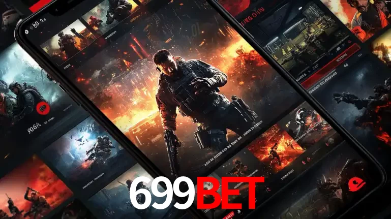 Tela de um celular exibindo uma galeria de jogos de tiro com temática militar, mostrando a variedade de e-sports disponíveis para apostas na plataforma de entretenimento 699bet.