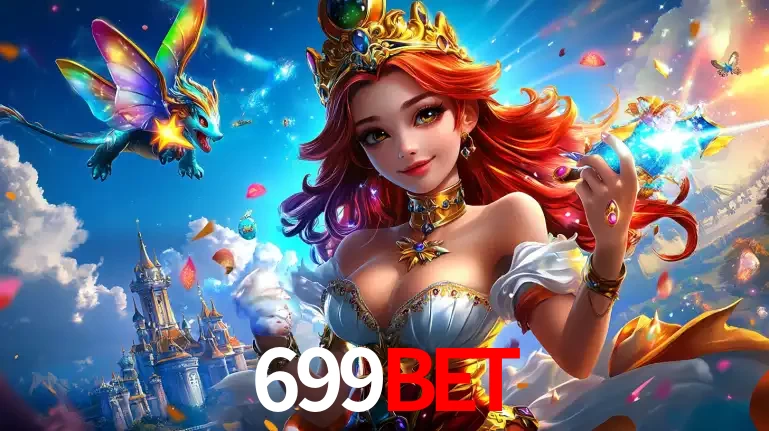 A princesa de um reino de fantasia mágico, com seu pequeno dragão, apresentando um mundo de prêmios encantados nos jogos de caça-níqueis do cassino 699bet.